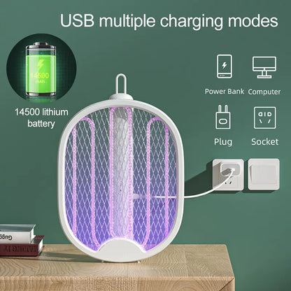 4 in 1 Electric Mosquito Killer Fly Swatter Tra